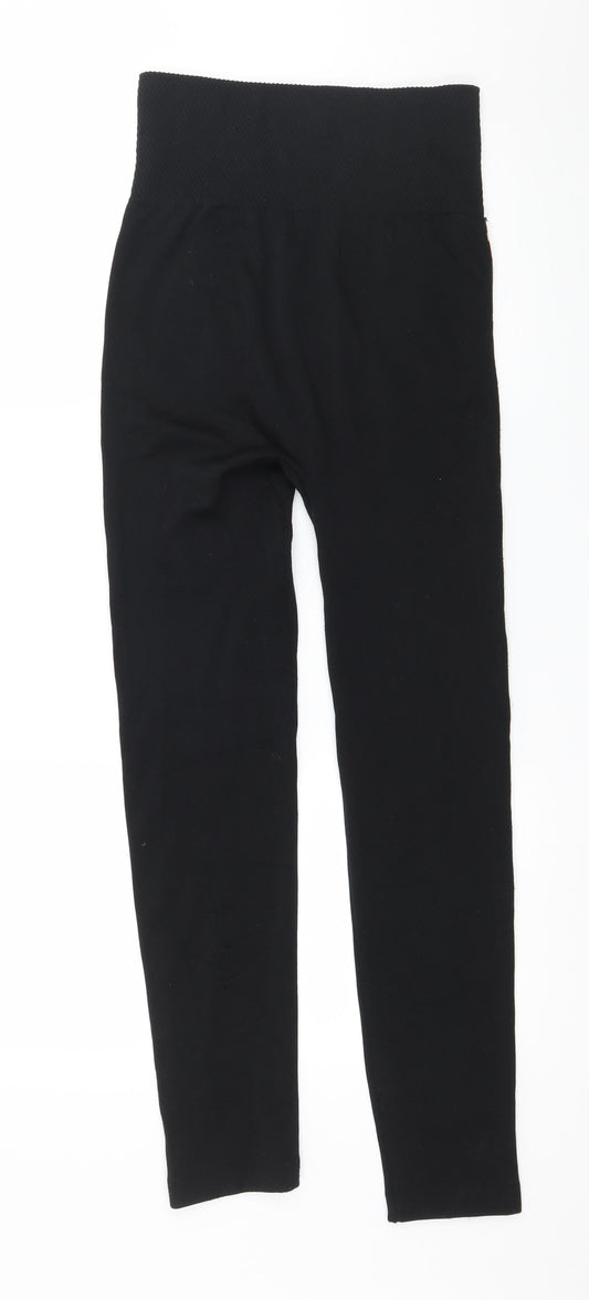 Preworn Womens Black Capri Leggings Size 28 in L28 in - Camo detail
