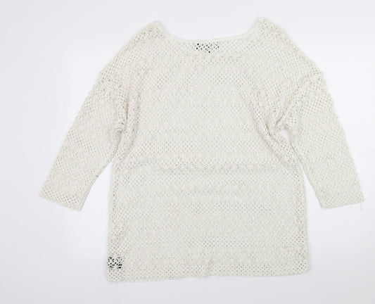 NEXT Womens White Knit Pullover Jumper Size 18