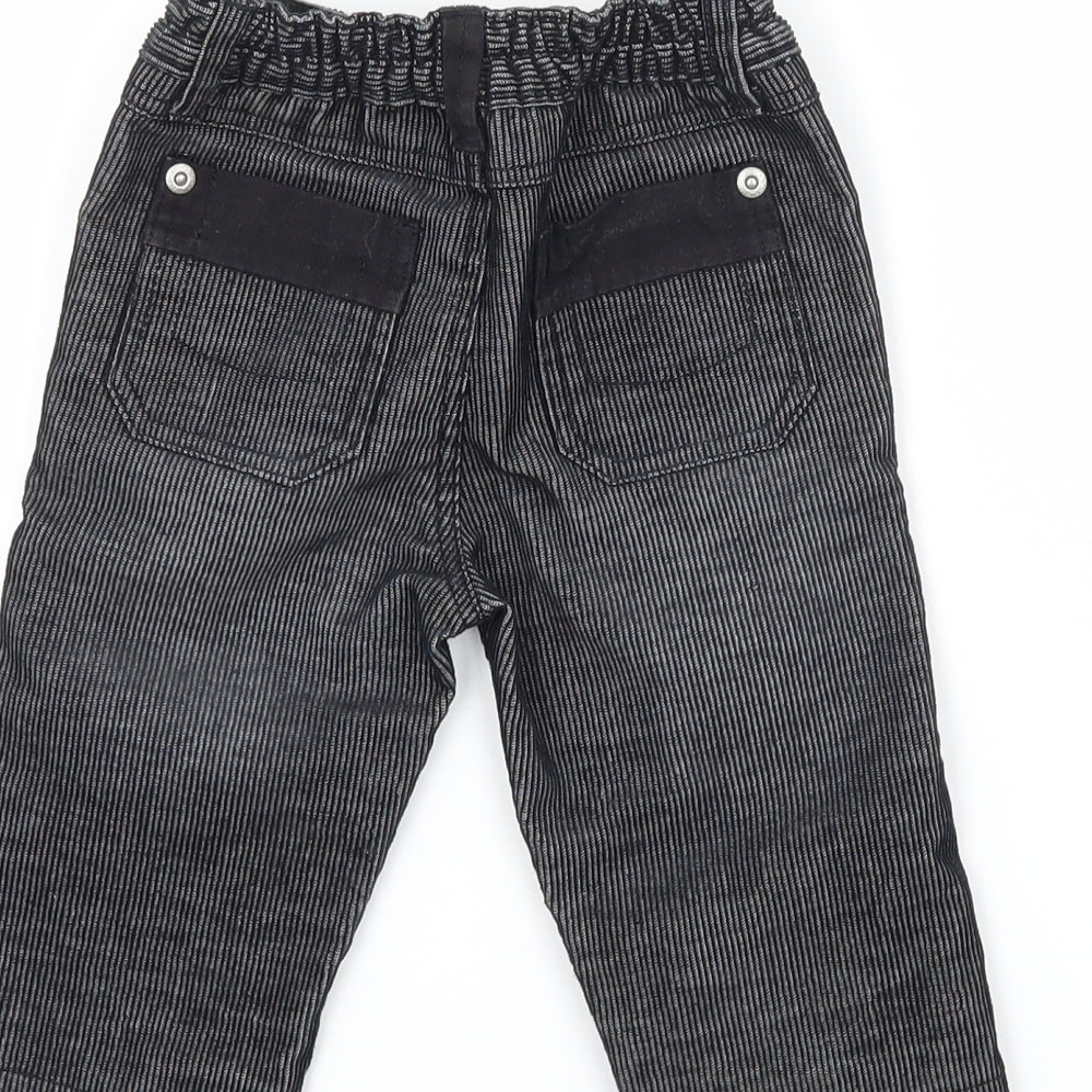 Mothercare Boys Grey Striped Denim Cargo Trousers Size 3-6 Months