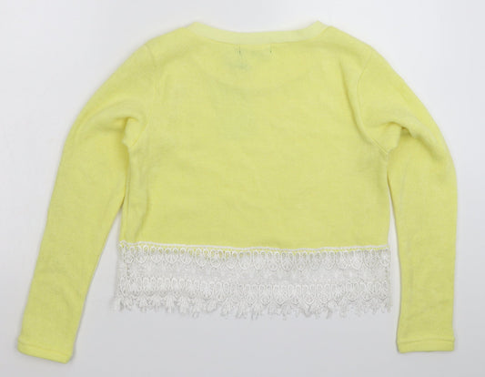 Missguided Womens Yellow Knit Pullover Jumper Size M