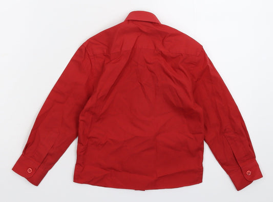 Banner Girls Red Basic Button-Up Size S