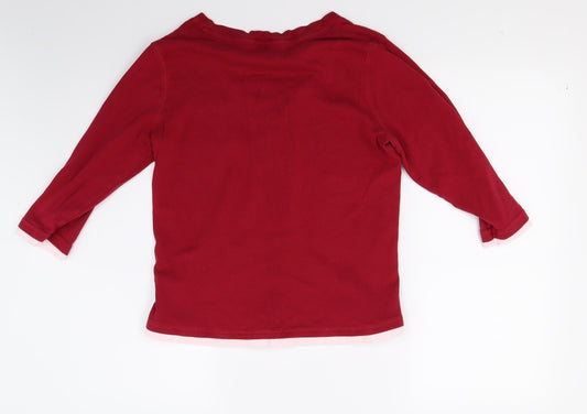 BHS Womens Red Jersey Henley Sweatshirt Size 16
