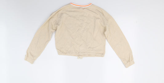 H&M Girls Beige Pullover Sweatshirt Size 11-12 Years - Croped