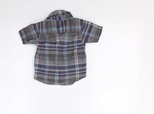 eARLY DAYS Boys Grey Check Basic Button-Up Size 12-18 Months