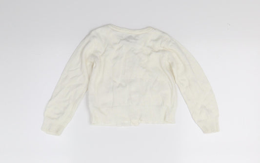 1989 Place Girls White Cardigan Jumper Size 2 Years