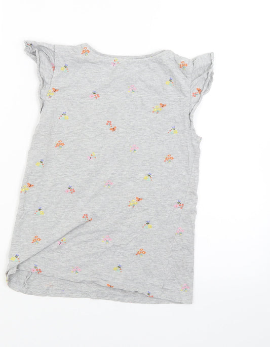 John Lewis Girls Grey Basic Blouse Size 11 Years - butterflies