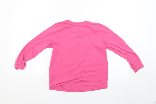 Preworn Girls Pink Basic T-Shirt Size 9 Years