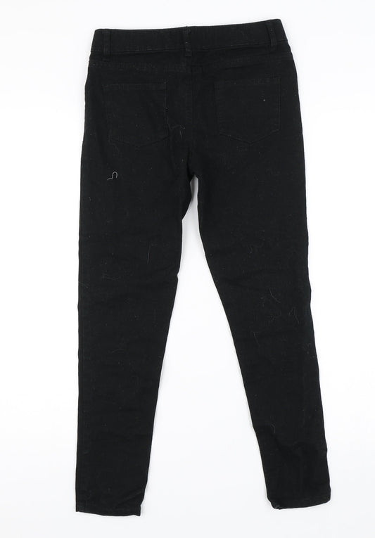 Denim & Co. Girls Black Denim Straight Jeans Size 10-11 Years
