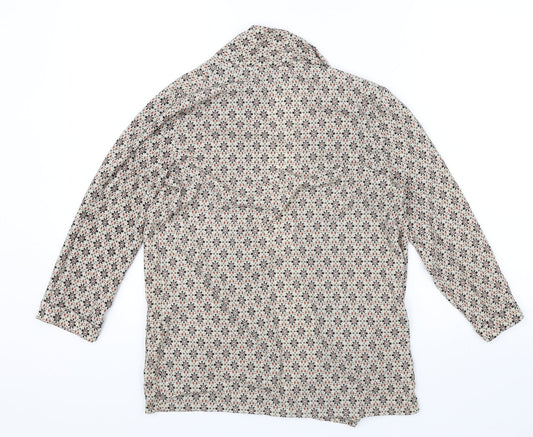 New Look Womens Brown Geometric Jacket Size 6