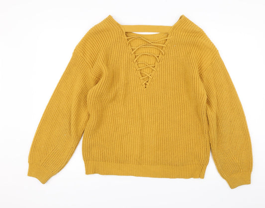 New Look Womens Yellow Pullover Jumper Size M