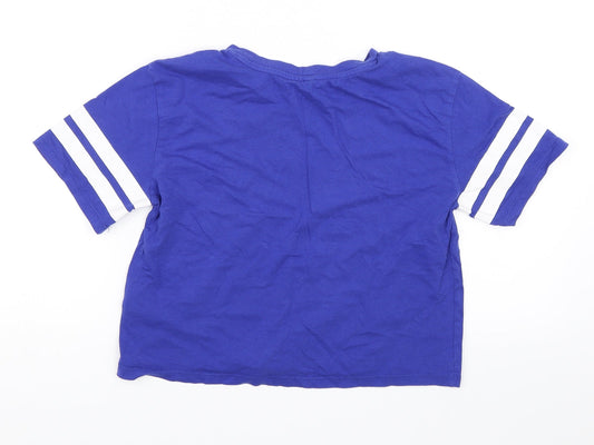 Divided Womens Blue Basic T-Shirt Size XS