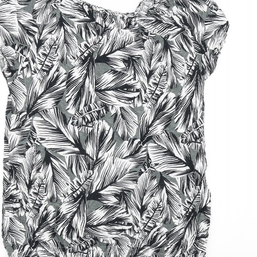 Matalan Womens White Floral Basic T-Shirt Size 14