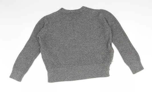 H&M Womens Grey Knit Pullover Jumper Size M