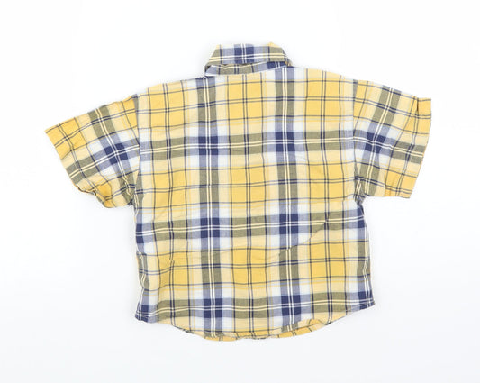Timberland Boys Yellow Plaid Basic Button-Up Size 18-24 Months