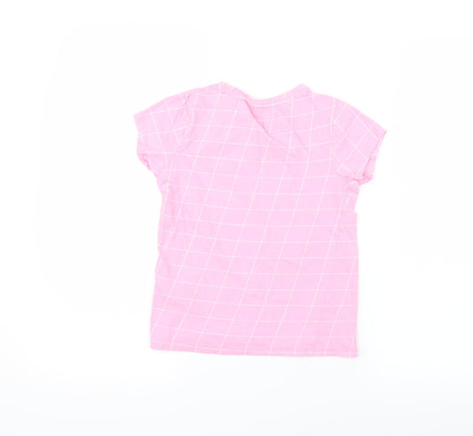 NEXT Girls Pink Check Basic Blouse Size 8 Years