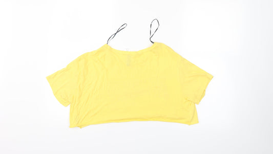 Divided Womens Yellow Cropped T-Shirt Size M