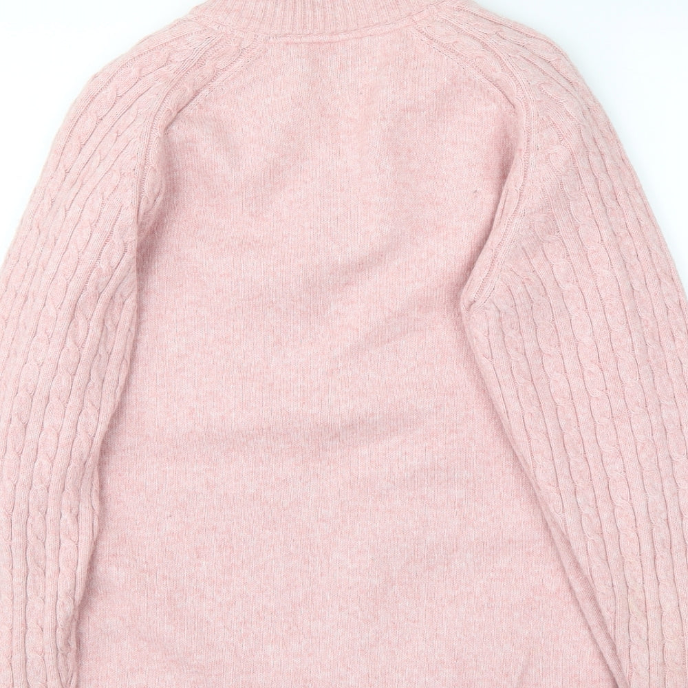 Brand and care label for Marks & Spencer girls’ pink jacket, size 14, years