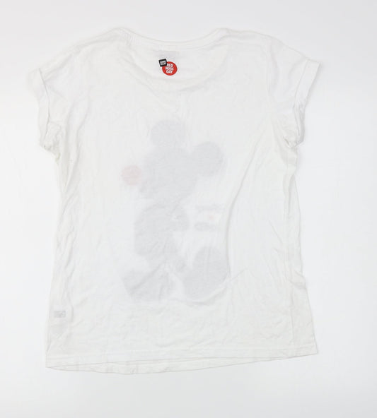 TJX Europe Womens Ivory Basic T-Shirt Size S - Comic Relief Mickey Mouse