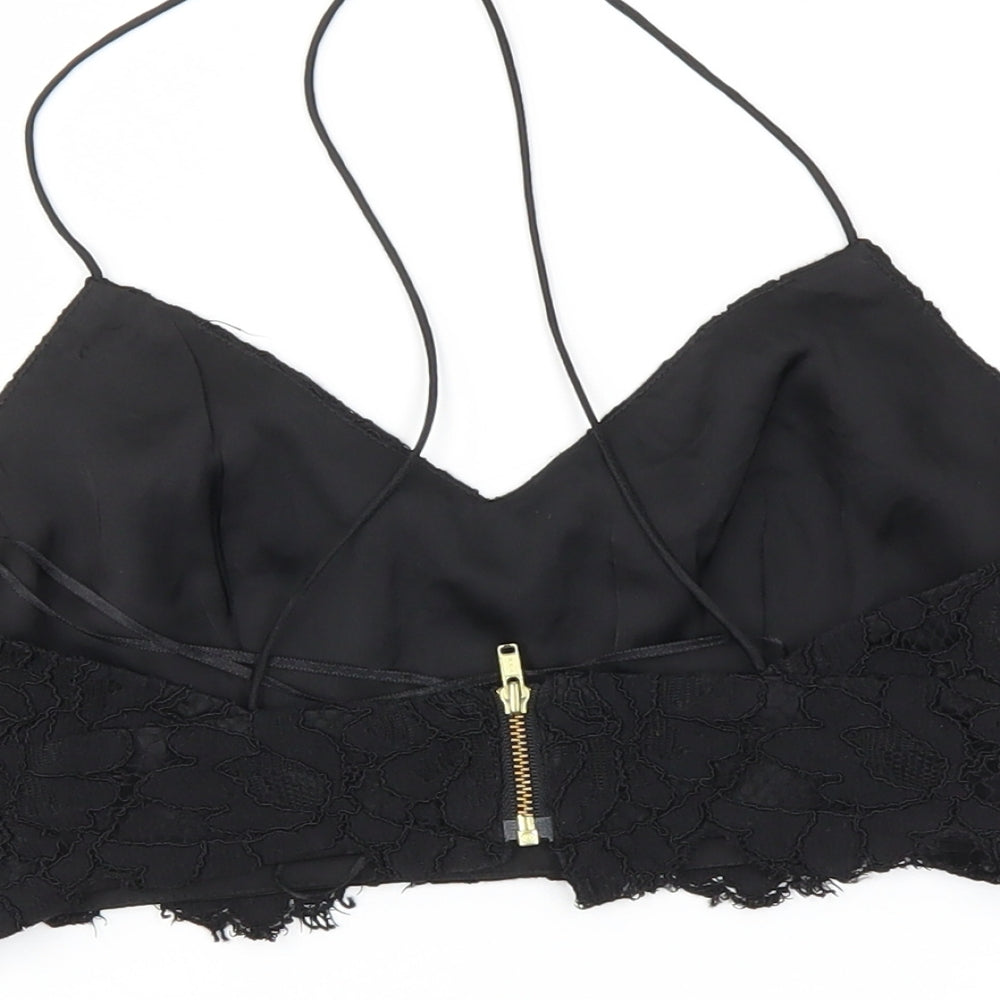 Topshop Womens Black Cropped Tank Size 8