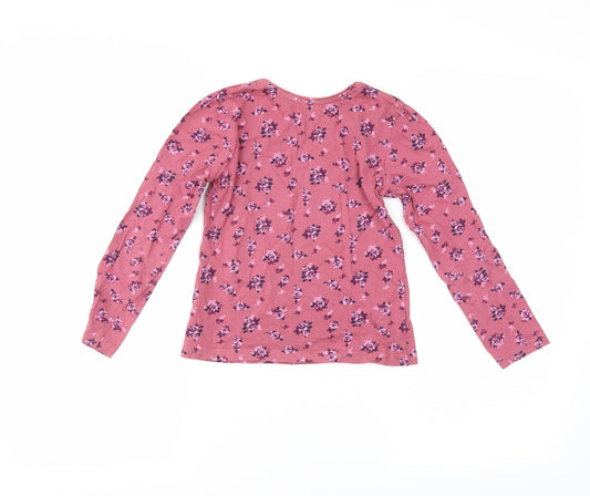 Primark Girls Red Floral Basic T-Shirt Size 6-7 Years