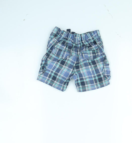 George Boys Blue Check Chino Shorts Size 2 Years