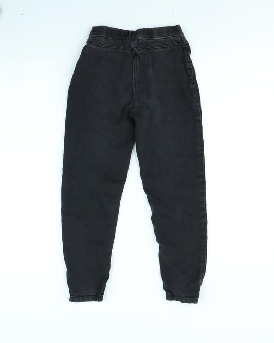 Preworn Girls Black Straight Jeans Size 7 Years