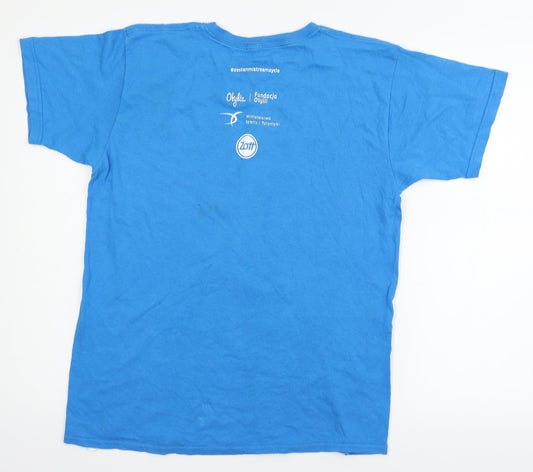 olyic Mens Blue T-Shirt Size L