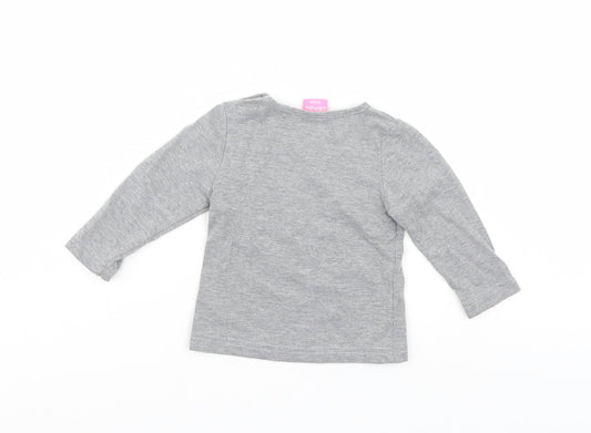 Cutey Couture Girls Grey Pullover Jumper Size 6-9 Months