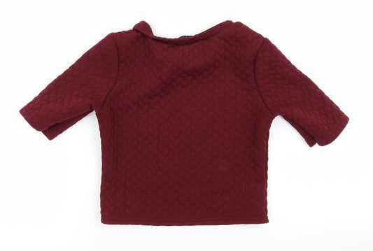 blonde Womens Red Basic T-Shirt Size 8