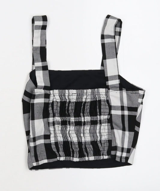 TALLYWELL Womens Black Check Cropped Tank Size XS
