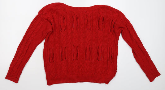 label of graded goods Womens Red Pullover Jumper Size M