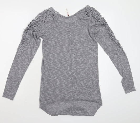 Poof Womens Green Pullover Jumper Size M