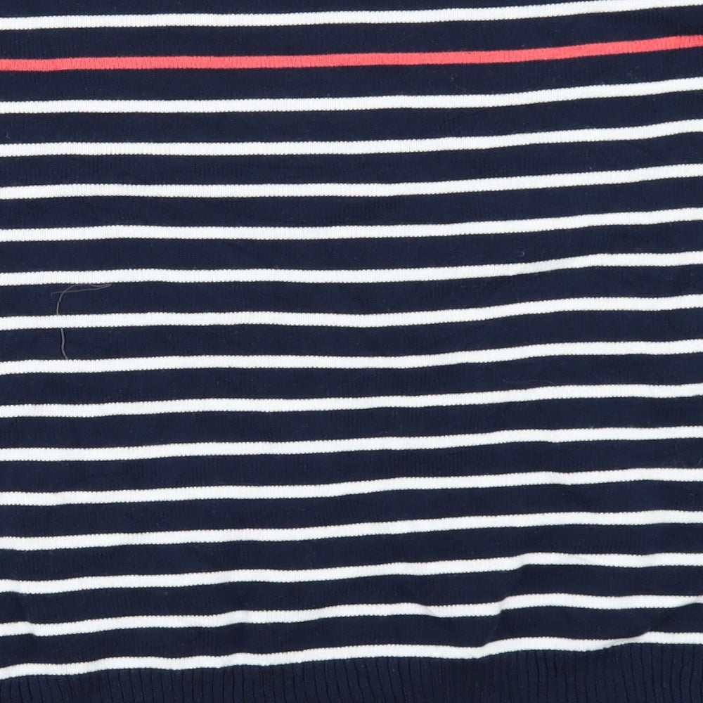 Catherine Malandrino Womens Blue Striped Pullover Jumper