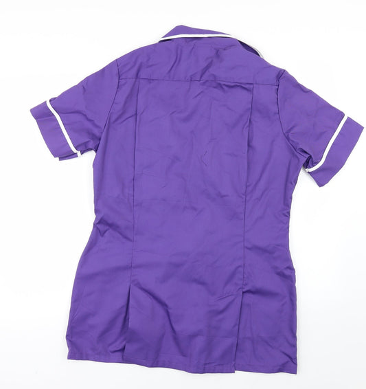 Alexander Del Rossa Womens Purple Tunic Blouse Size L - Workwear