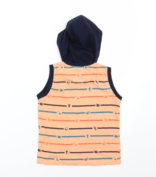 Taeko Boys Orange Striped Basic T-Shirt Size 2-3 Years
