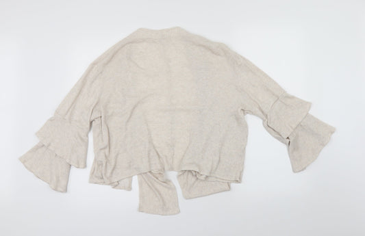 Urban Womens Beige Cardigan Jumper Size M - flared sleeves