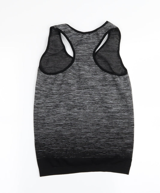 Preworn Womens Black Striped Basic Tank One Size