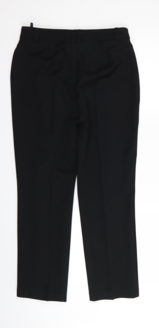 M&s Womens Black Trousers Size 8 L27 in