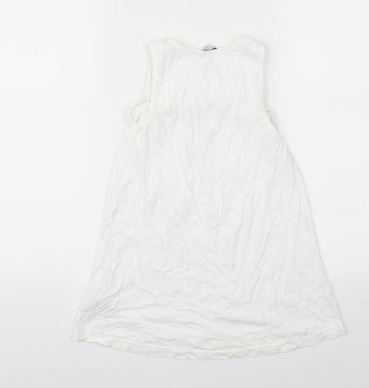 Primark Girls White Fit & Flare Size 7-8 Years