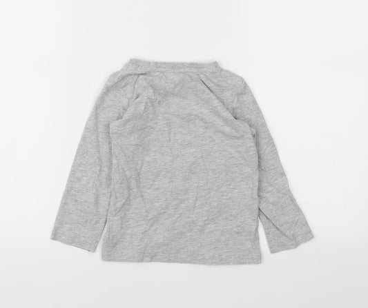 M Boys Grey Animal Print Basic T-Shirt Size 2-3 Years