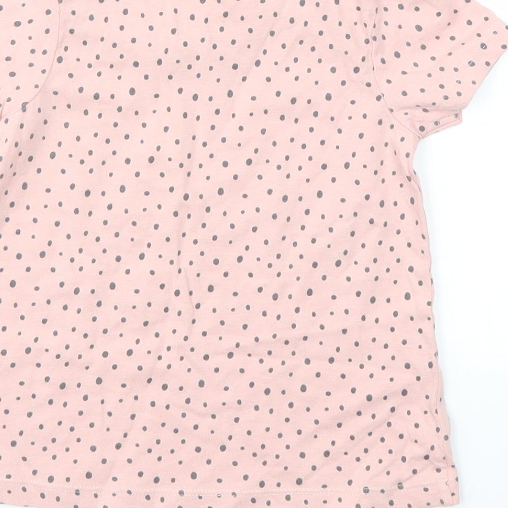 George Girls Pink Polka Dot Basic T-Shirt Size 9-12 Months