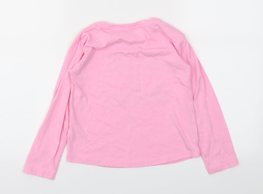 Matalan Girls Pink Basic T-Shirt Size 7 Years