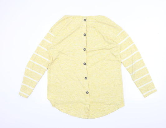 NEXT Womens White Striped Pullover Jumper Size 12