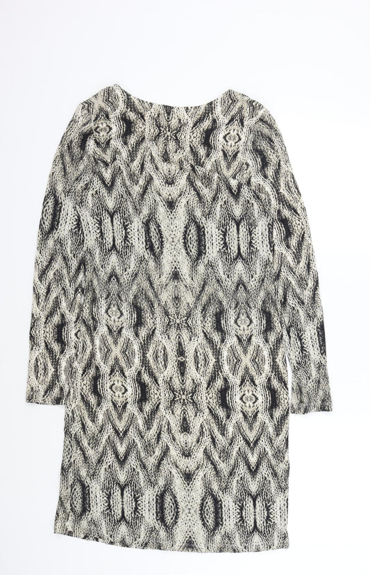 Sheego Womens Brown Animal Print A-Line Size 14