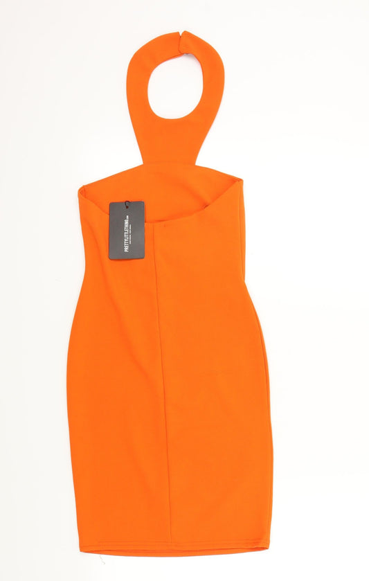 PRETTYLITTLETHING Womens Orange A-Line Size 6