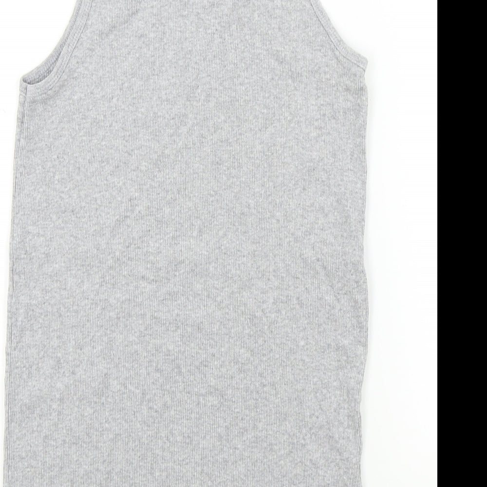 Brand and care label for Papaya women’s grey colourblock basic t-shirt, size UK 14