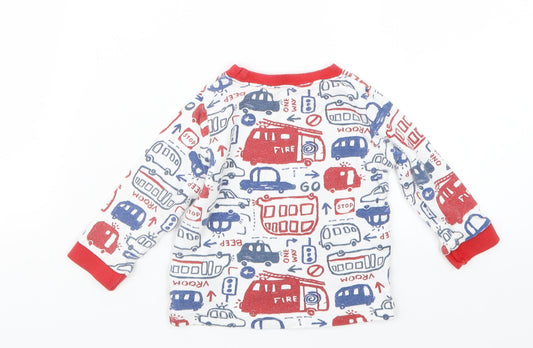 George Boys Blue Geometric Babydoll Pyjama Top Size 9-12 Months - Cars