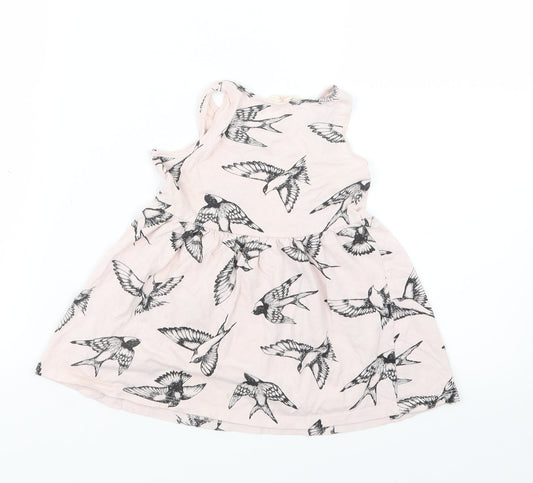 H&M Girls Pink Geometric T-Shirt Dress Size 2 Years