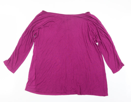 T&K Boutique Womens Pink Basic T-Shirt Size M
