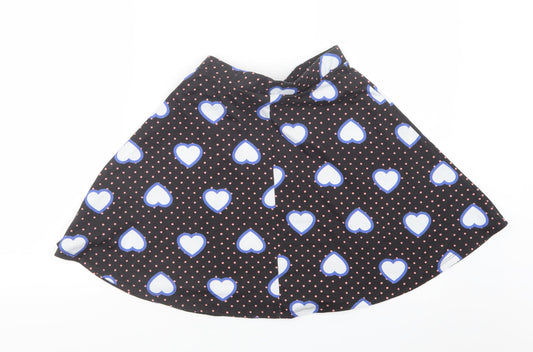 ASOS Womens Black Geometric A-Line Skirt Size 8